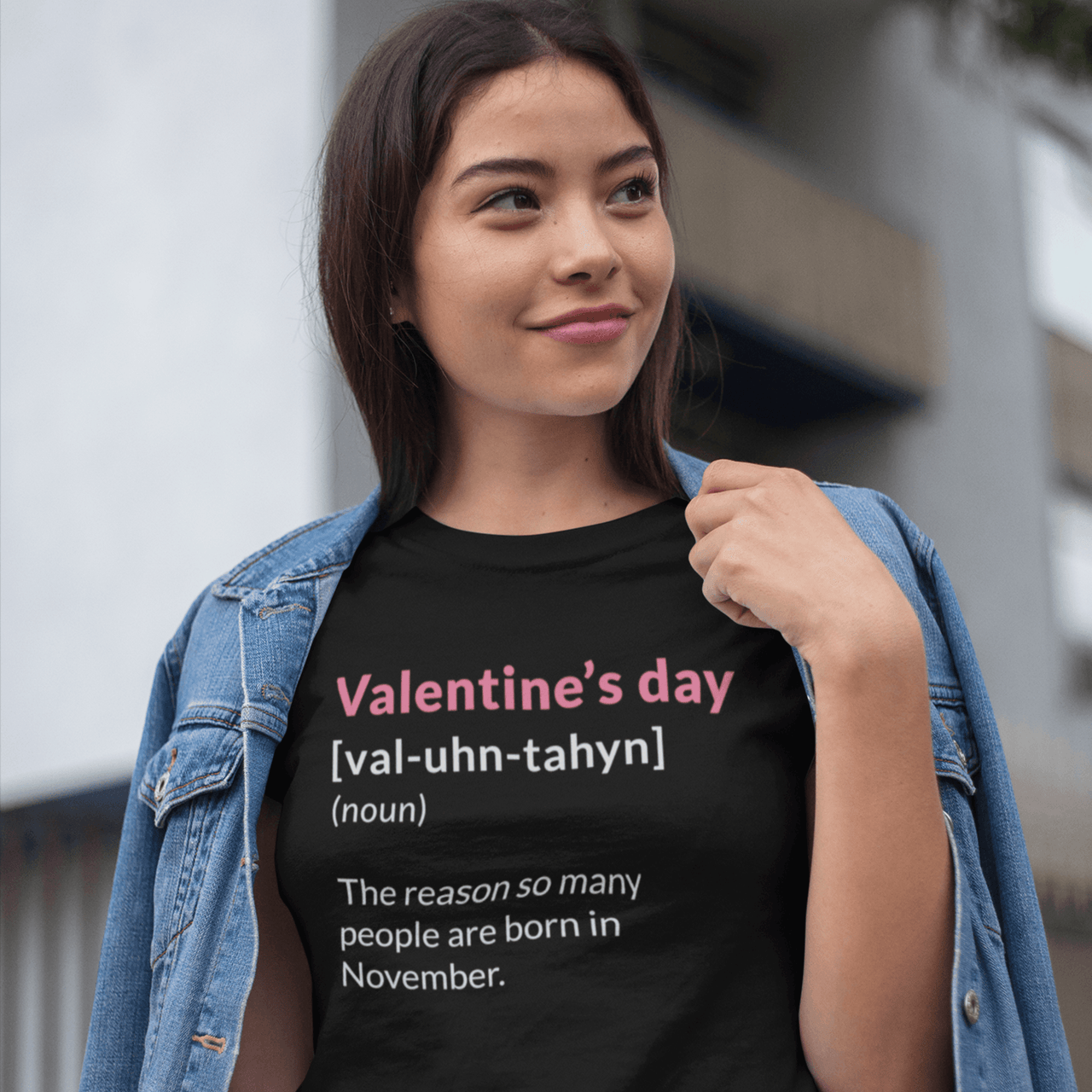 Valentine's Day Definition Born In November Fitted Womens T-Shirt 8Ball
