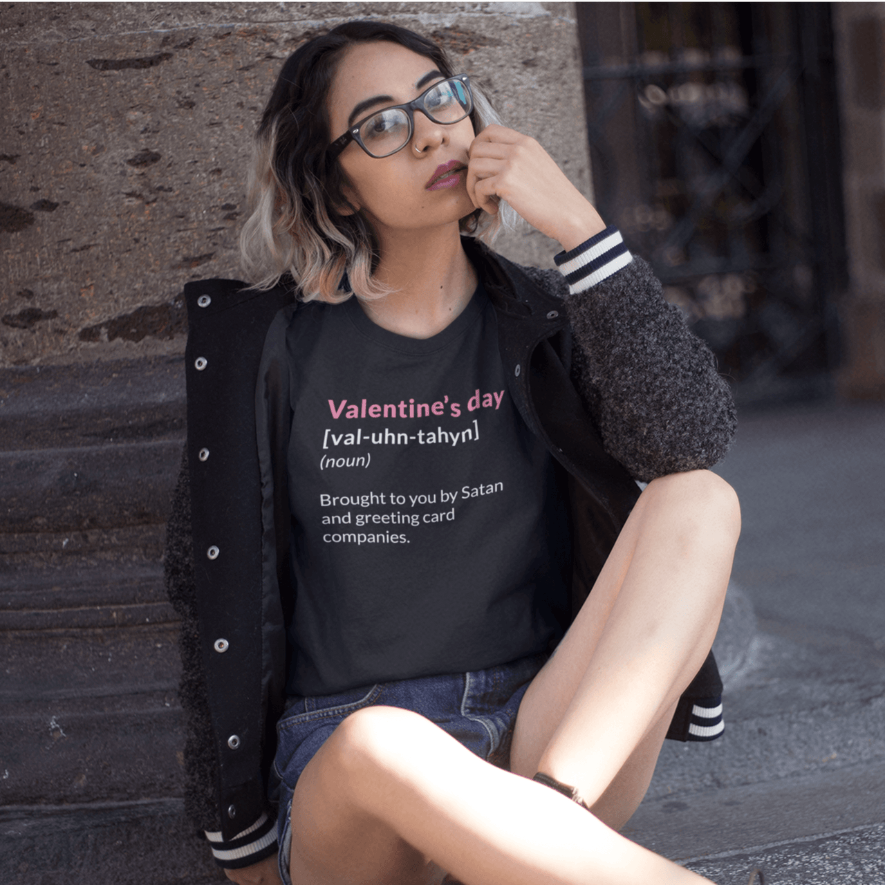 Valentine's Day Definition Brought By Satan Womens Style T-Shirt 8Ball