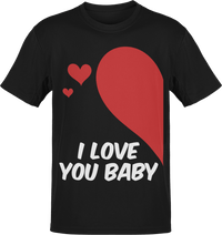 Thumbnail for Valentines I Love You Baby Adult Right Graphic T-Shirt For Men 8Ball