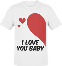 Thumbnail for Valentines I Love You Baby Adult Right Graphic T-Shirt For Men 8Ball