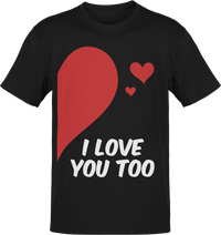 Thumbnail for Valentines I Love You Too Adult Left Mens Graphic T-Shirt 8Ball