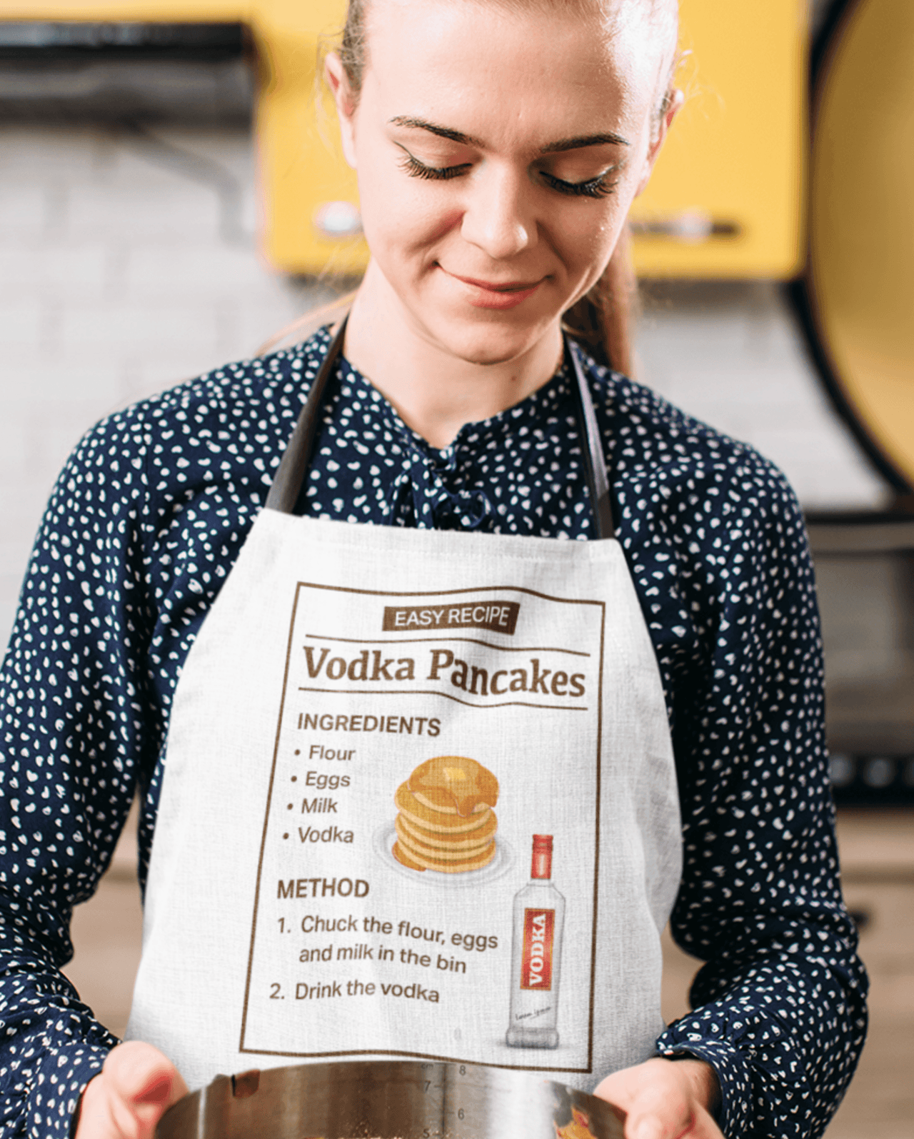 Vodka Pancakes Recipe Pancake Day Cotton Kitchen Apron 8Ball