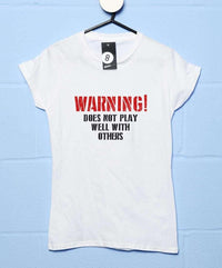 Thumbnail for Warning Does Not Play Well Fitted Womens T-Shirt 8Ball