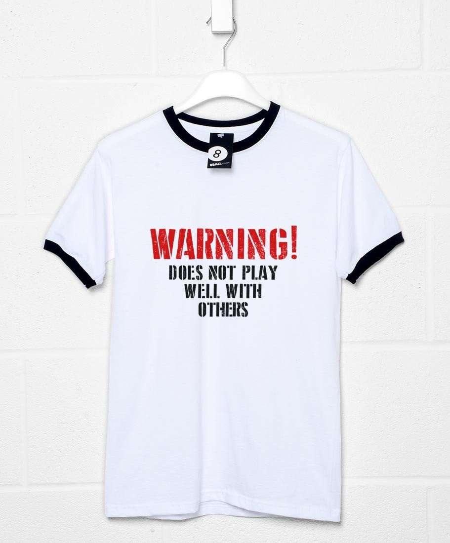 Warning Does Not Play Well Graphic T-Shirt For Men 8Ball