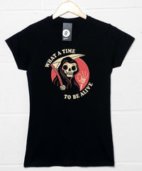 Thumbnail for What A Time To Be Alive DinoMike Womens Fitted T-Shirt 8Ball