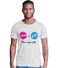 Thumbnail for Who Came First Barbie Or Ken Adult Unisex Black or White Mens T-Shirt 8Ball
