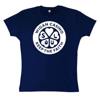 Thumbnail for Wigan Casino Keep The Faith Womens Fitted T-Shirt 8Ball