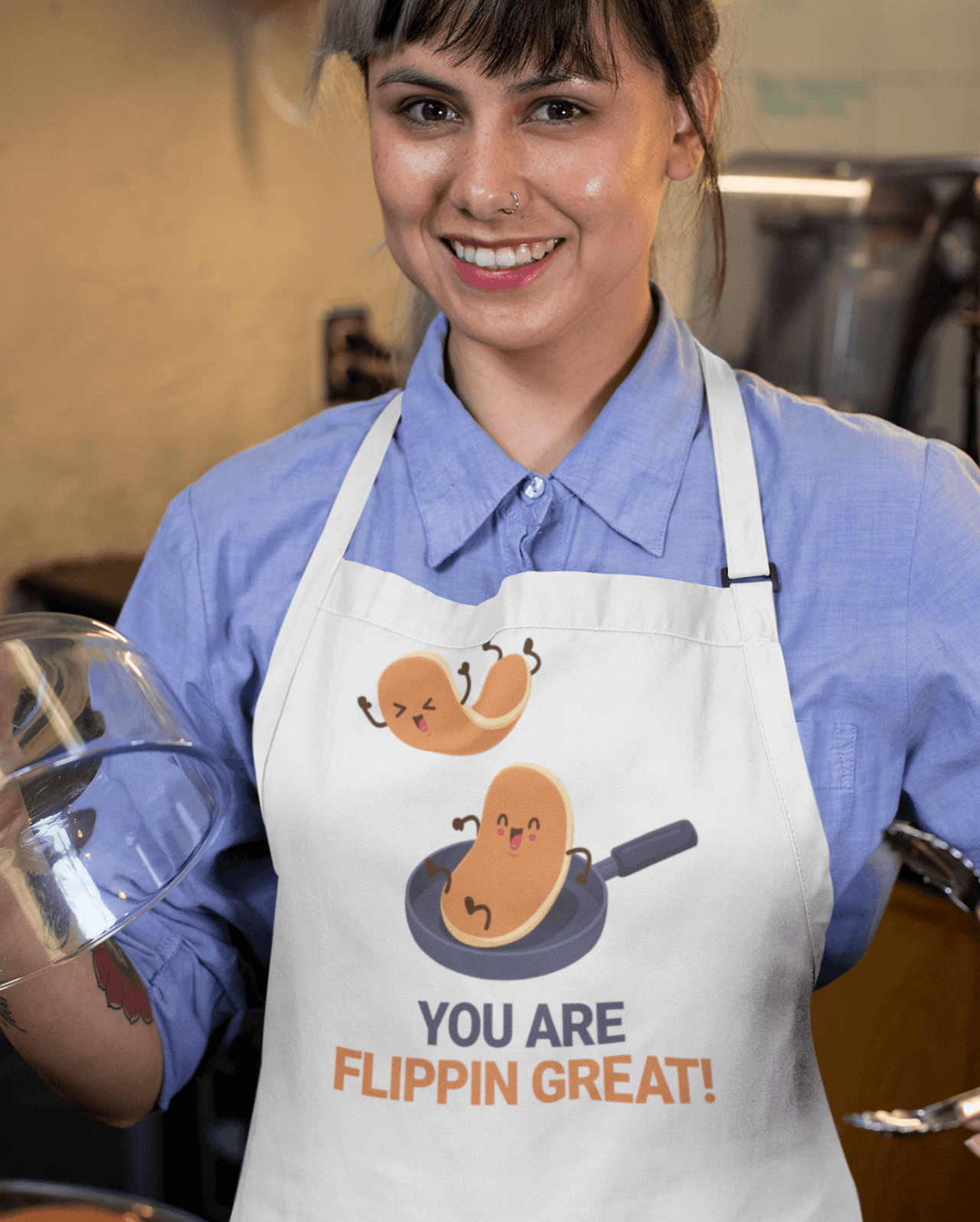 You Are Flipping Great Pancake Day Cotton Kitchen Apron 8Ball