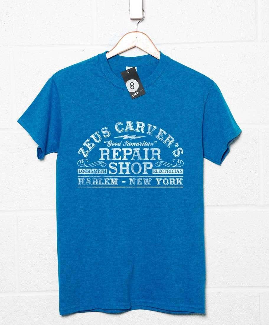 Zeus Carver's Repair Shop Mens Graphic T-Shirt 8Ball