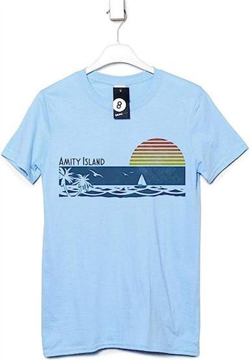 Fahrenheit 451 Amity Island Classic unisex men's graphic T-shirt featuring a vintage-style island design and bold print.