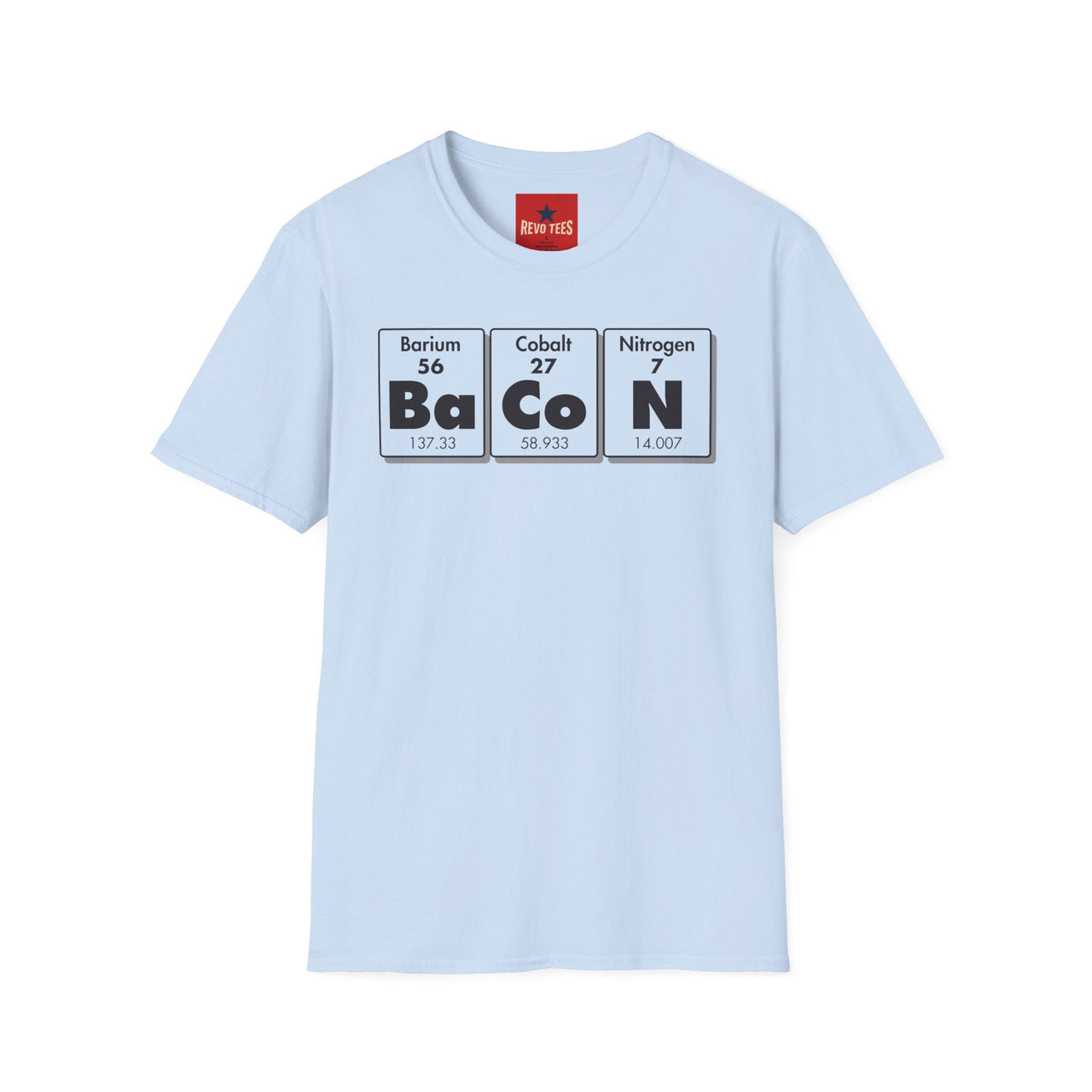 Bacon Periodic Table T-Shirt in Light Blue