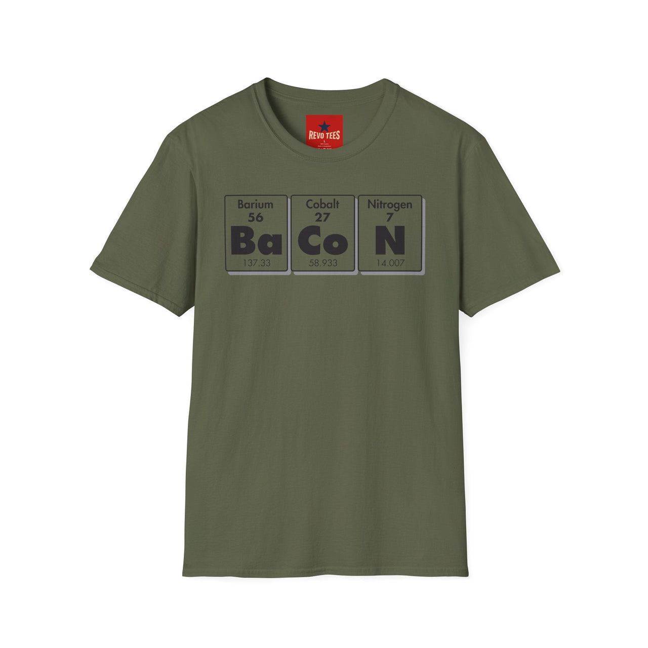 Bacon Periodic Table T-Shirt in Military Green