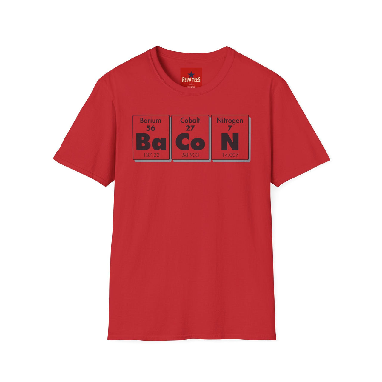 Bacon Periodic Table T-Shirt in Red