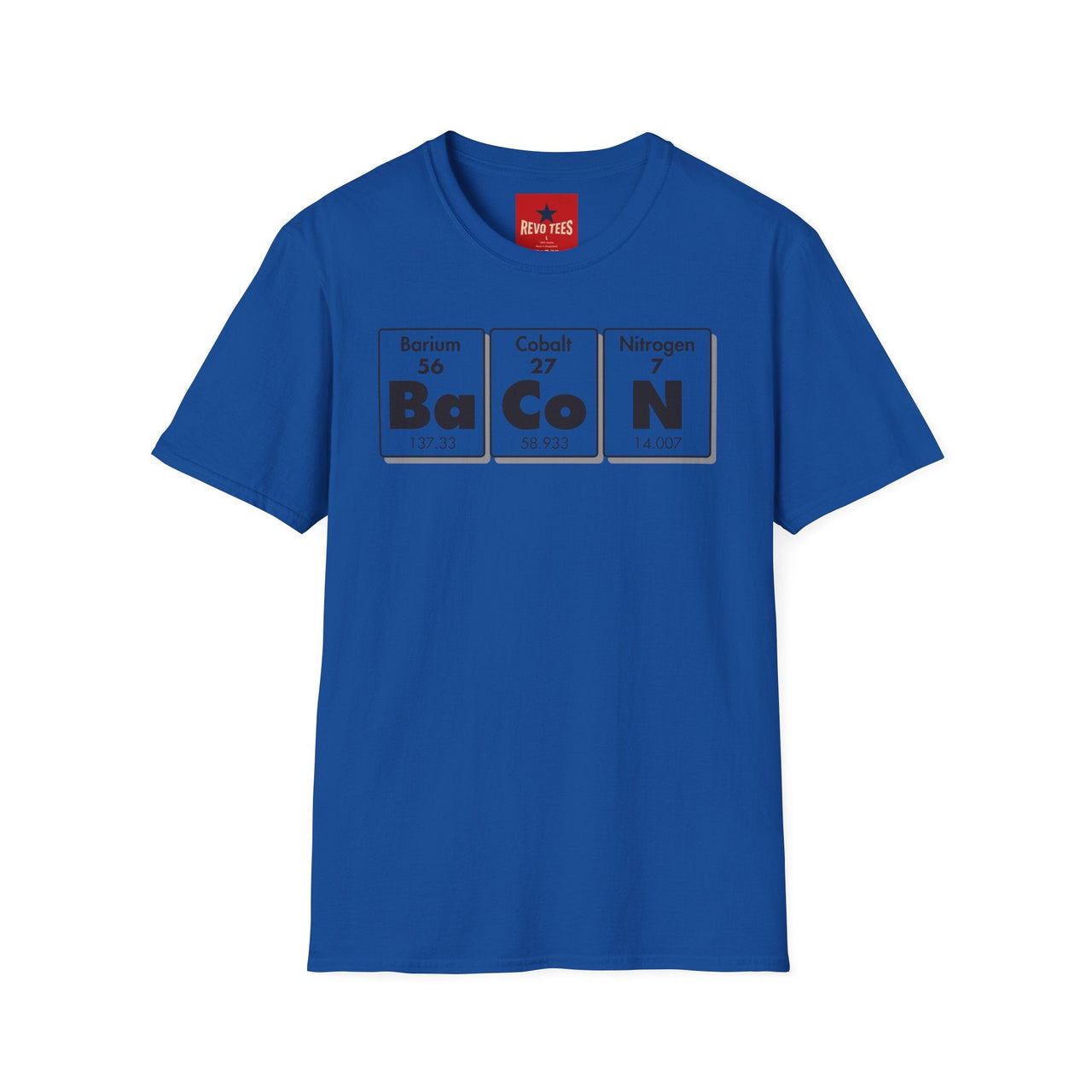 Bacon Periodic Table T-Shirt in Royal Blue