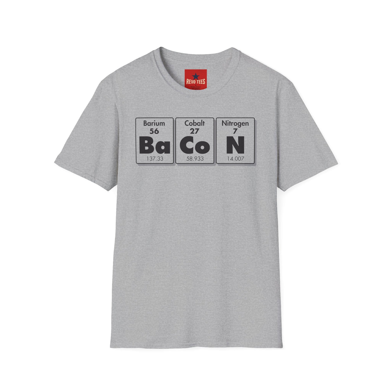 Bacon Periodic Table T-Shirt in Sport Grey