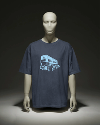 Thumbnail for Bus Wankers T-Shirt inspired by The Inbetweeners in Navy flat mockup