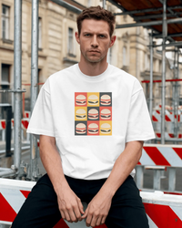 Thumbnail for Char B. Burger Pop Art graphic T-shirt in white, unisex foodie streetwear tee by 8Ball