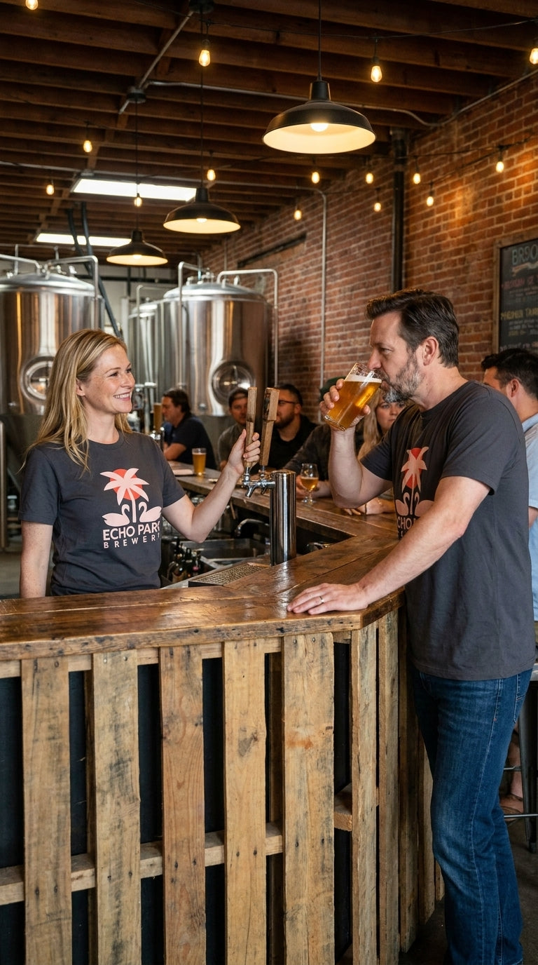 Echo Park Brewery Colin From Accounts T-Shirt in Charcoal lifestyle image
