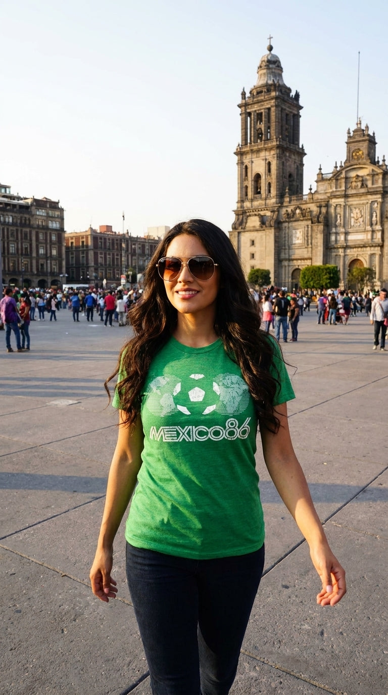 Football Couture Mexico 86 T-Shirt in Irish Green, Mexico plaza lifestyle