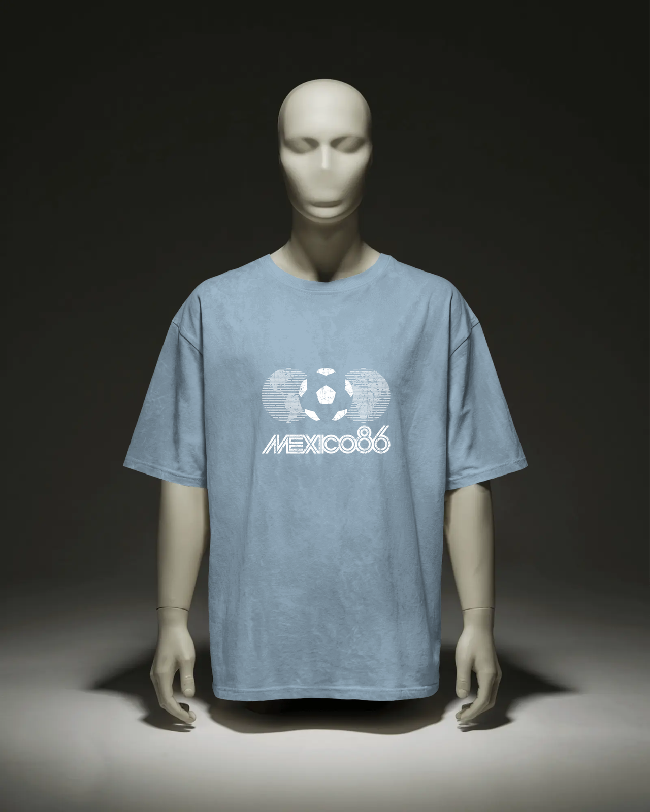 Football Couture Mexico 86 T-Shirt in Light Blue flat mockup