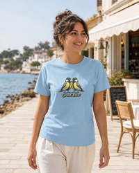 Thumbnail for Great Tits T-shirt – Light Blue lifestyle image