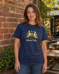 Thumbnail for Great Tits T-shirt – Navy lifestyle image