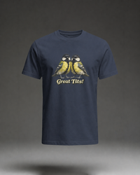 Thumbnail for Great Tits T-shirt – Navy flat mockup