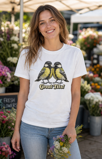 Thumbnail for Great Tits T-shirt – White lifestyle image