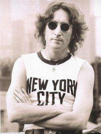 Thumbnail for Unisex New York Ringer T-Shirt by As Worn By featuring a classic design, worn by John Lennon, with contrasting collar and sleeve cuffs.
