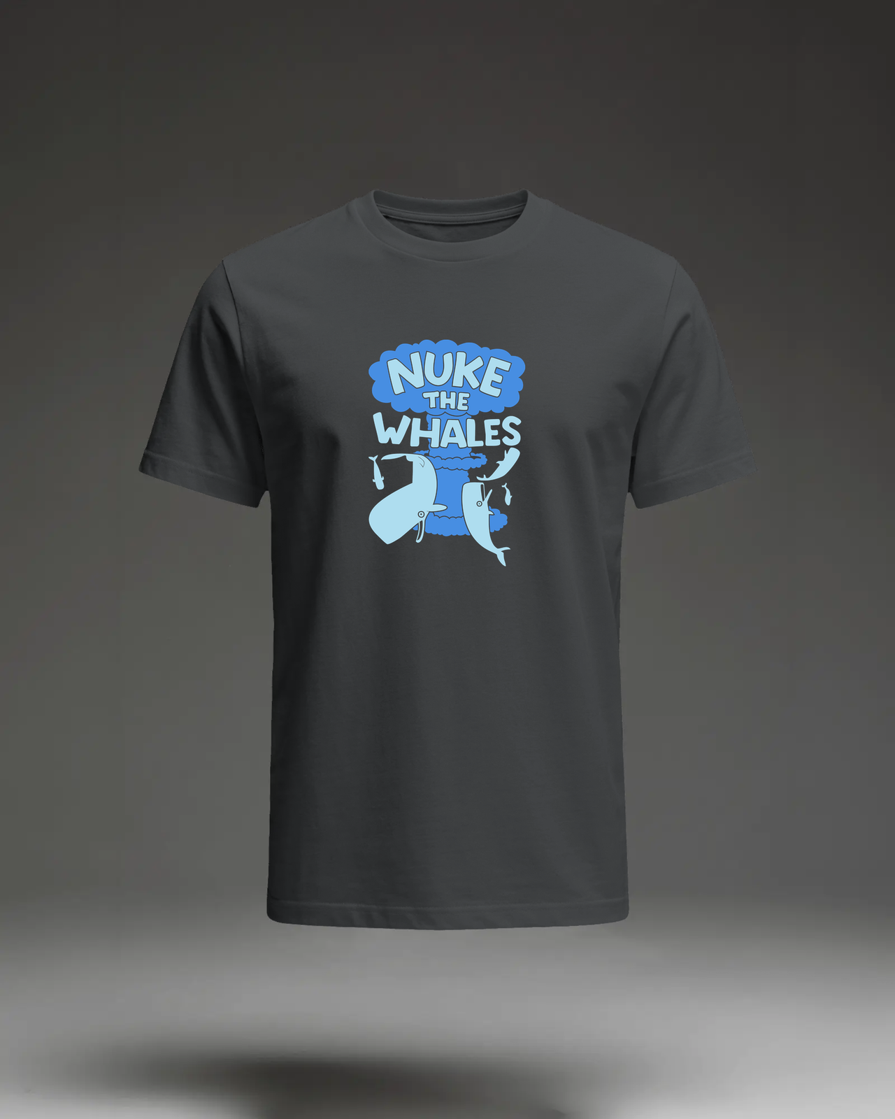 Nuke The Whales T-Shirt in Black flat mockup