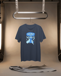 Thumbnail for Nuke The Whales T-Shirt in Navy flat mockup