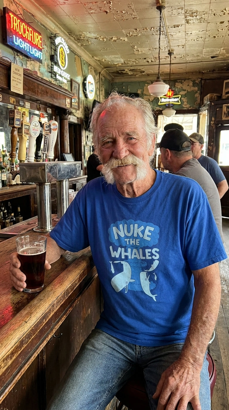 Nuke The Whales T-Shirt in Royal lifestyle image
