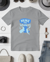 Thumbnail for Nuke The Whales T-Shirt in Sport Grey flat mockup