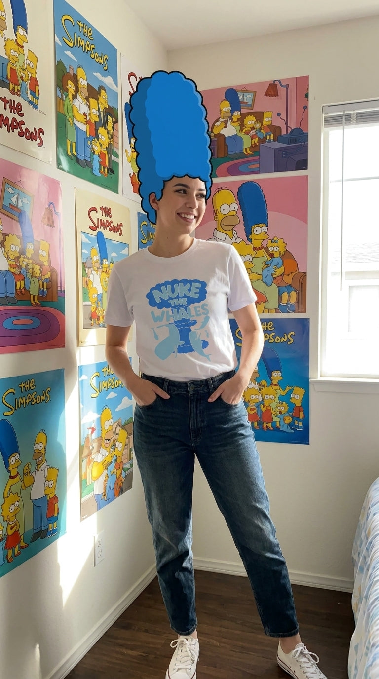 Nuke The Whales T-Shirt in White lifestyle image
