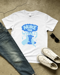 Thumbnail for Nuke The Whales T-Shirt in White flat mockup