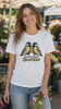 White Great Tits bird pun T-shirt short Reel filmed in a flower market setting.