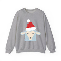 Thumbnail for Santa sheep Christmas sweatshirt in Sport Grey, front view with the Santa animal illustration.