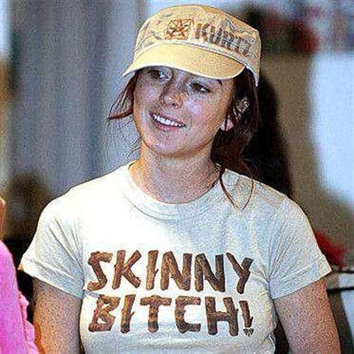 Skinny Bitch Womens Style T-Shirt As Worn By Lindsay Lohan 8Ball