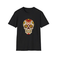 Thumbnail for Skull Tattoo Design adult unisex T-shirt in black flat mockup