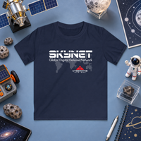 Thumbnail for Skynet children's t-shirt navy flat mockup