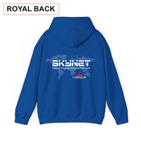 Thumbnail for Skynet hoodie in royal blue with back print label