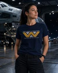 Thumbnail for Weyland Yutani Corporation Building Better Worlds T-shirt, Navy lifestyle image