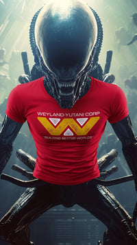Thumbnail for Weyland Yutani Corporation Building Better Worlds T-shirt, Red lifestyle image